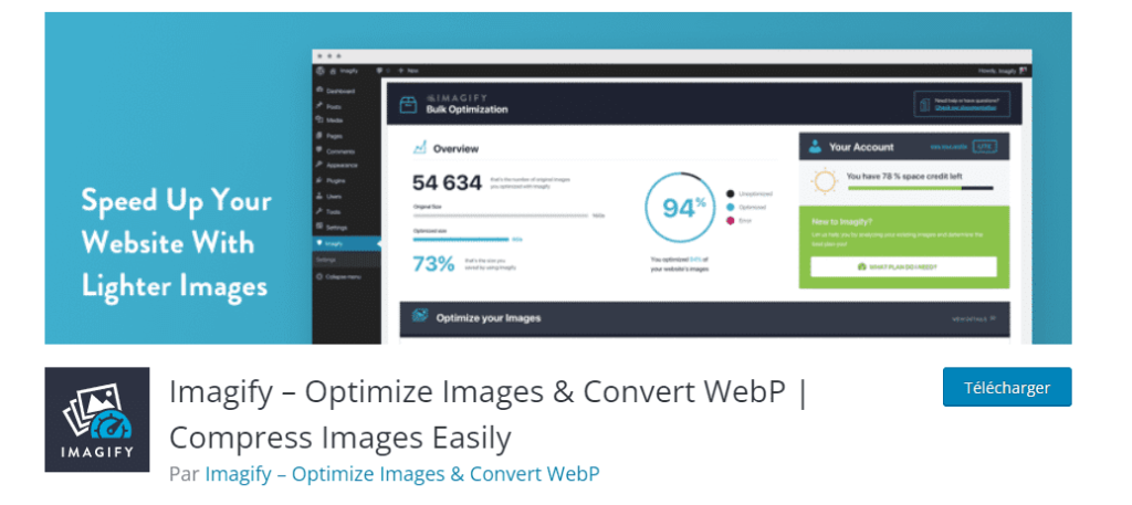 Plugin d'optimisation des images dans WordPress : Imagify