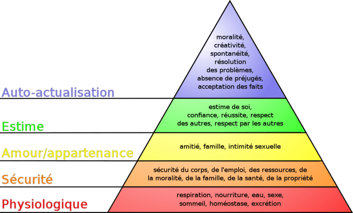 Pyramide des besoins, selon Abraham Maslow